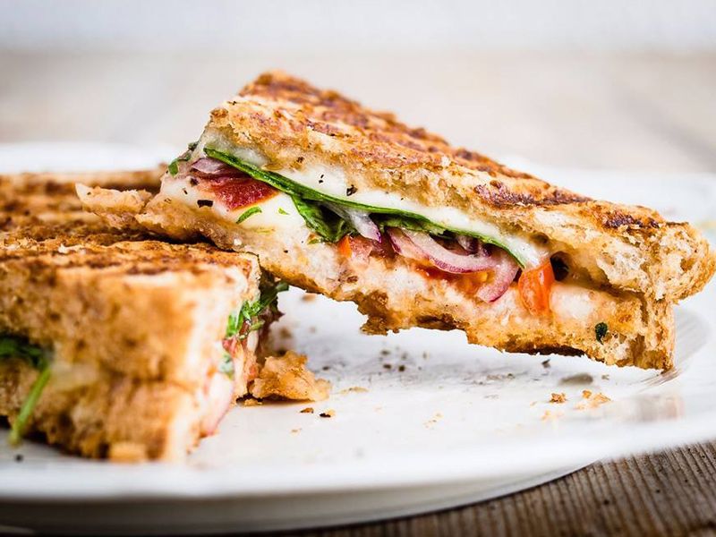 Sunny Mozzarella Cheese Sandwich With Tomatoes