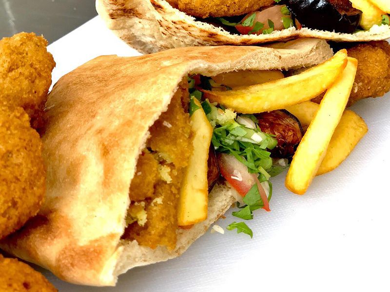 Falafel With French Fries Sandwich