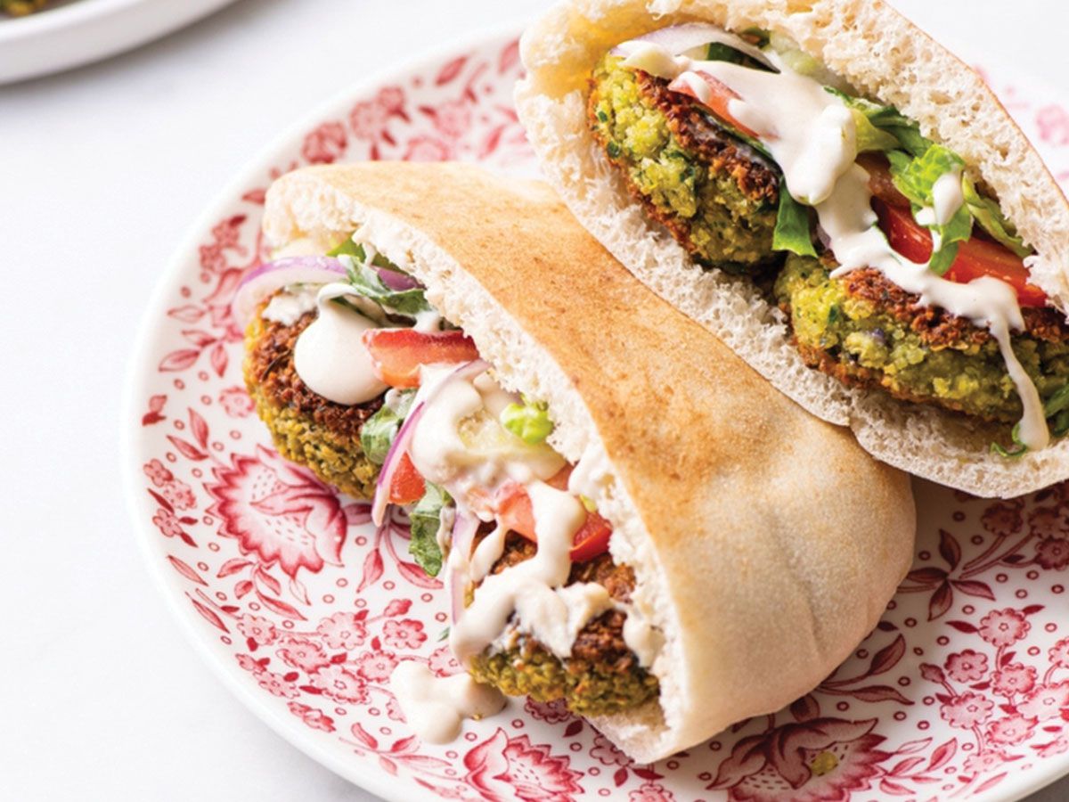 falafel with potatoes and boiled eggs