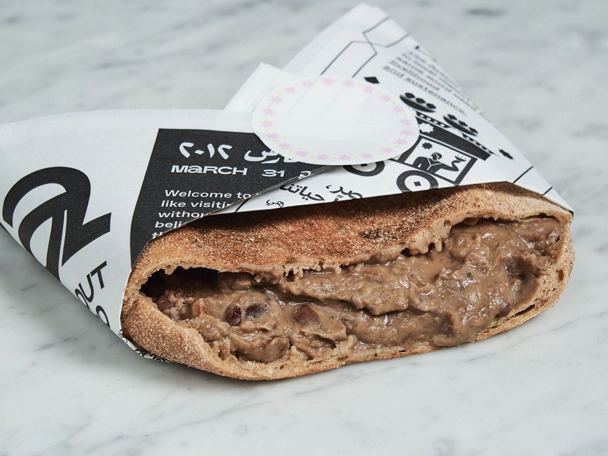 Foul sandwich with flaxseed Oil