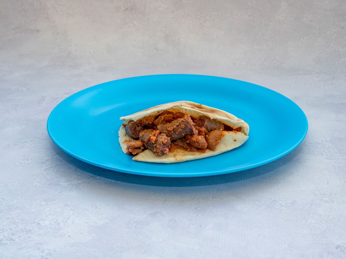 Foul With Balady Sausage Sandwich