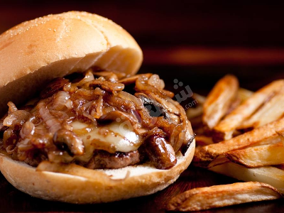 Mushroom Sandwich with French Fries