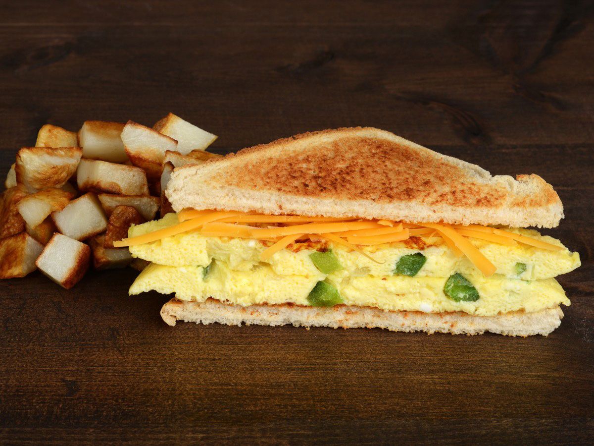 Mahroosa with omelette sandwich