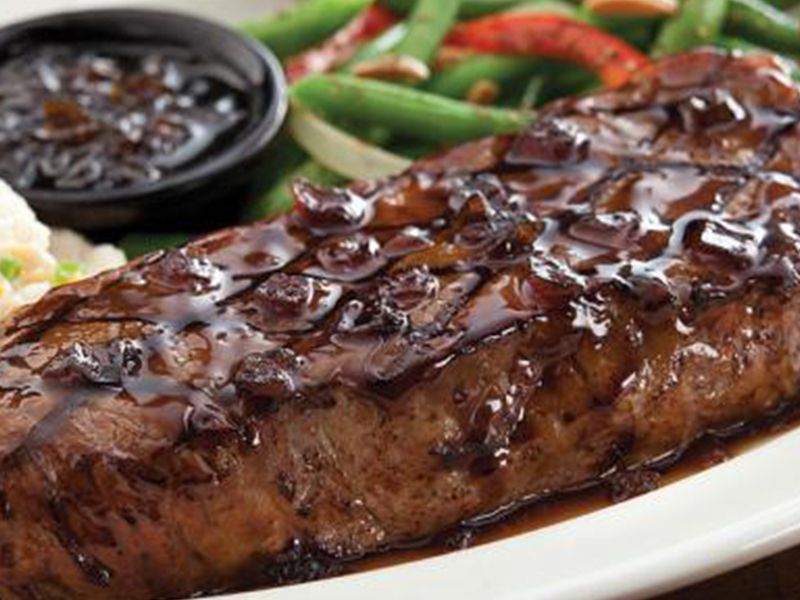 Healthy grilled steak meal