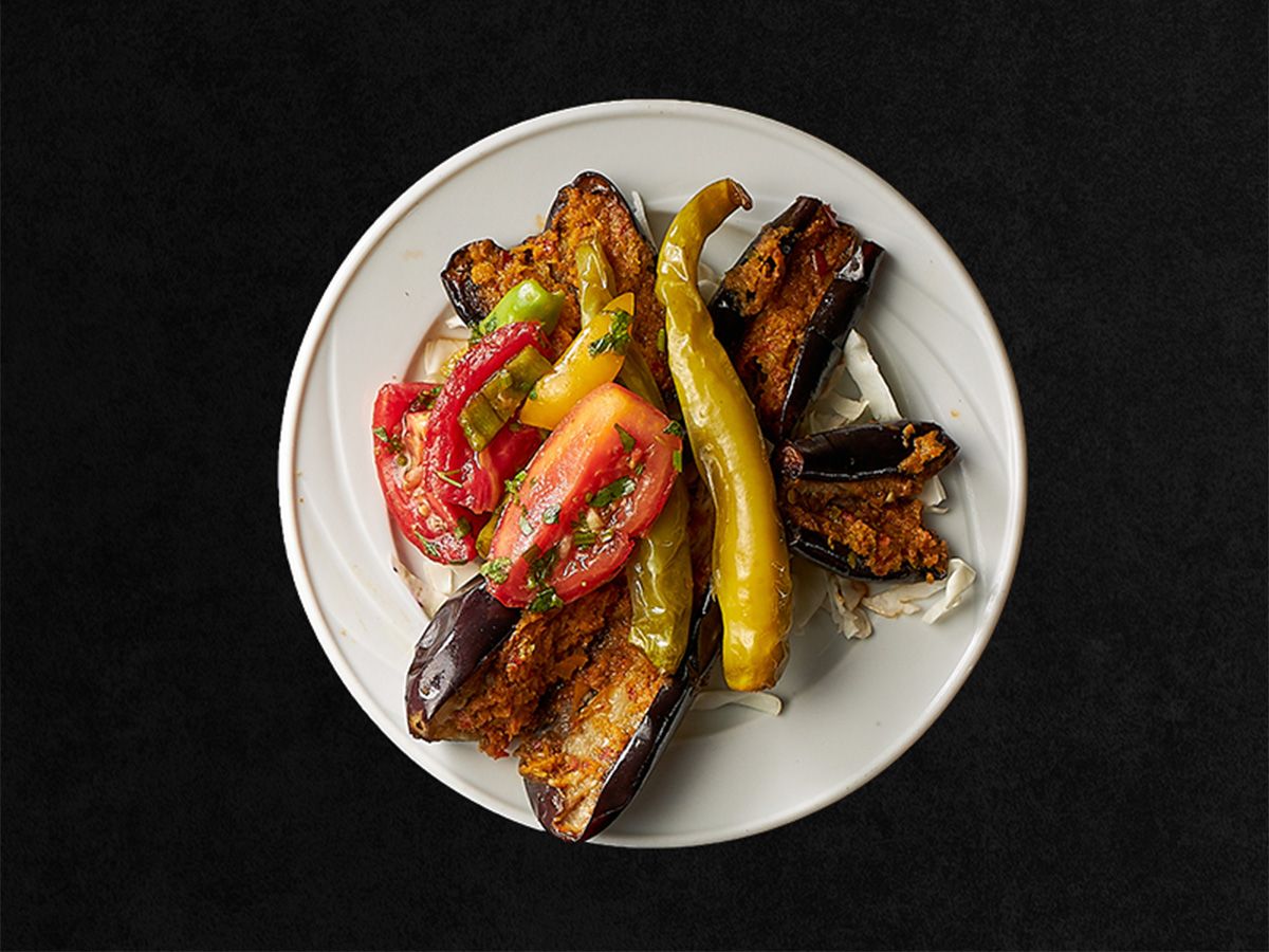 Marinated eggplant salad