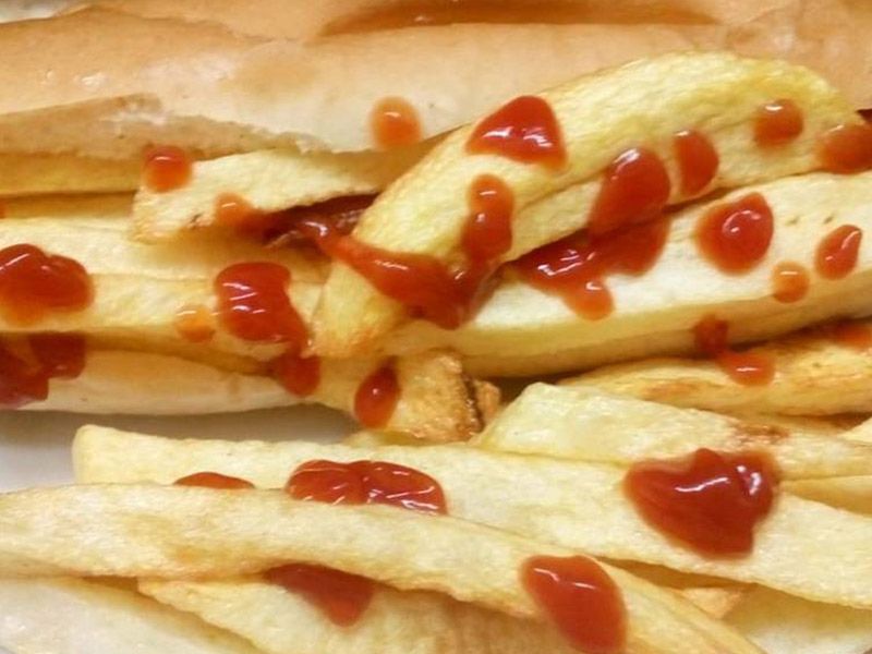 French Fries With Ketchup Sandwich