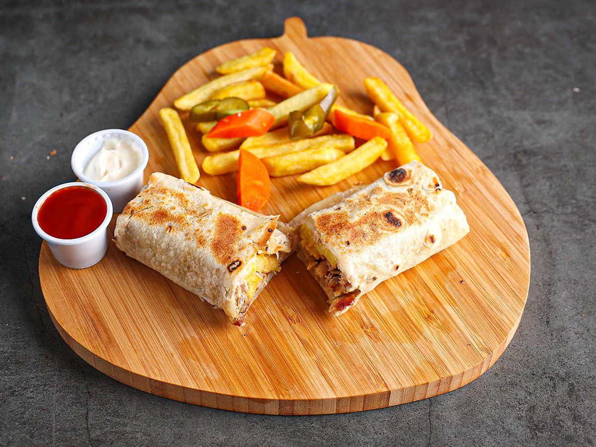 Meat Shawarma with Cheese Sandwich