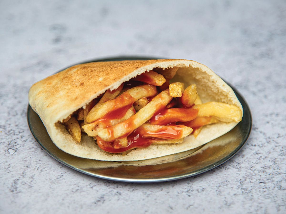 Ketchup fingers sandwich