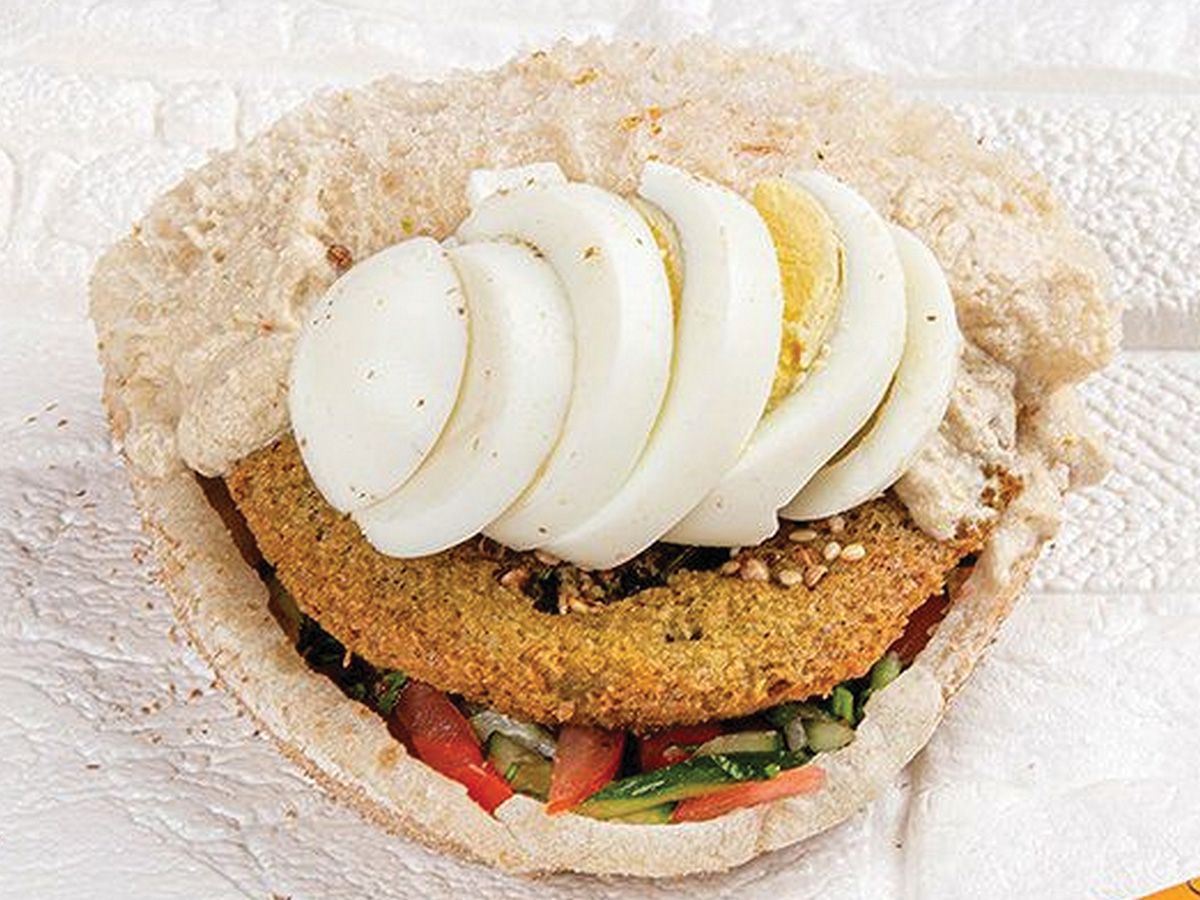 Egg falafel sandwich