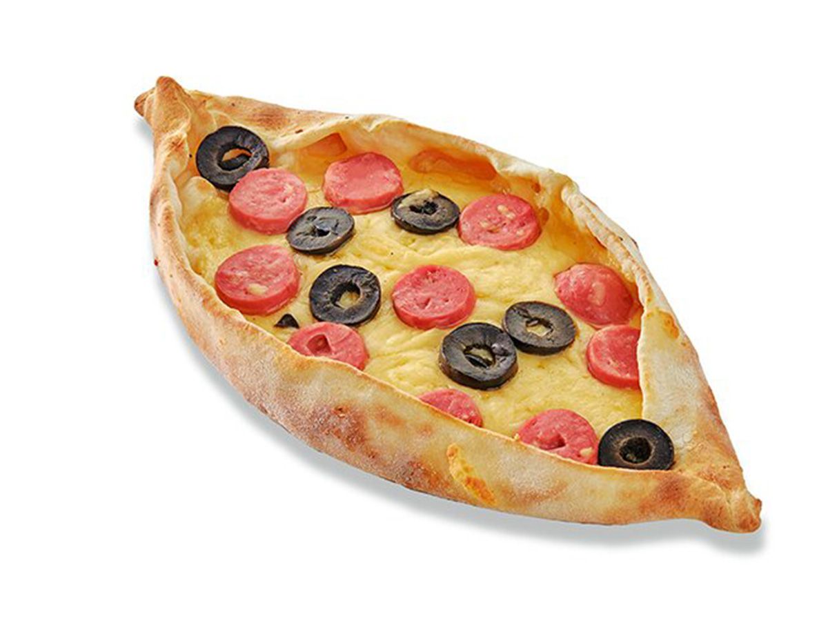 Shakhtoora Hot Dog with mozzarella and olives
