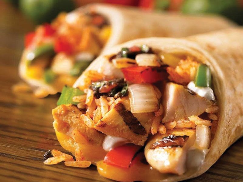 Sweet And Sour Chicken Tortilla Roll Sandwich