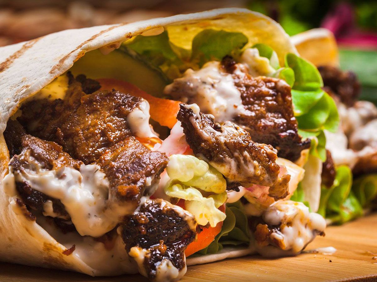 Meat shawarma plate