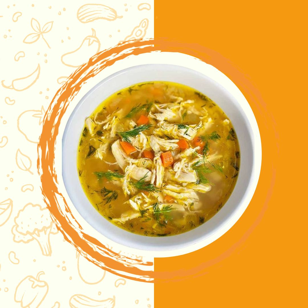 Chicken with vegetables soup