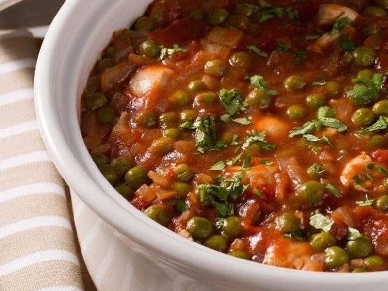 Peas With Carrots And Meat Casserole