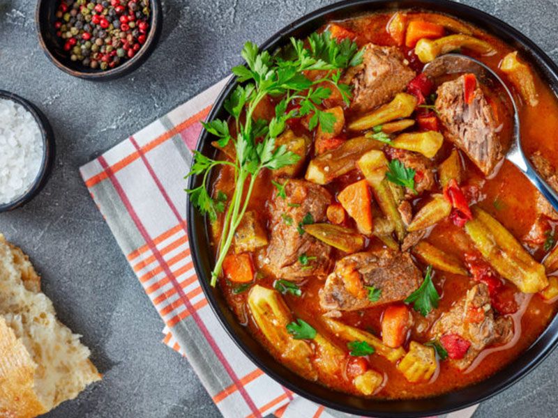 Okra With Meat Casserole