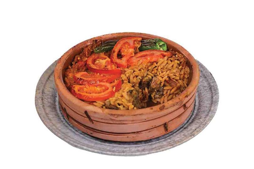 Orzo with Meat Tagine and Rice