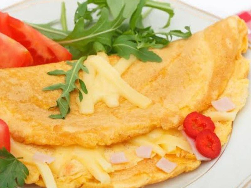 Omelette sandwich with Romy cheese