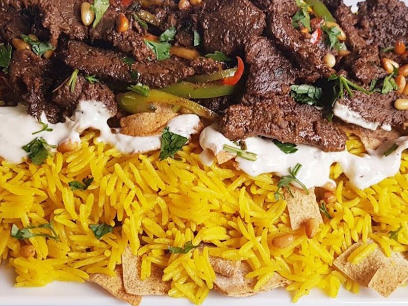 Beef Shawerma Fatteh Platter