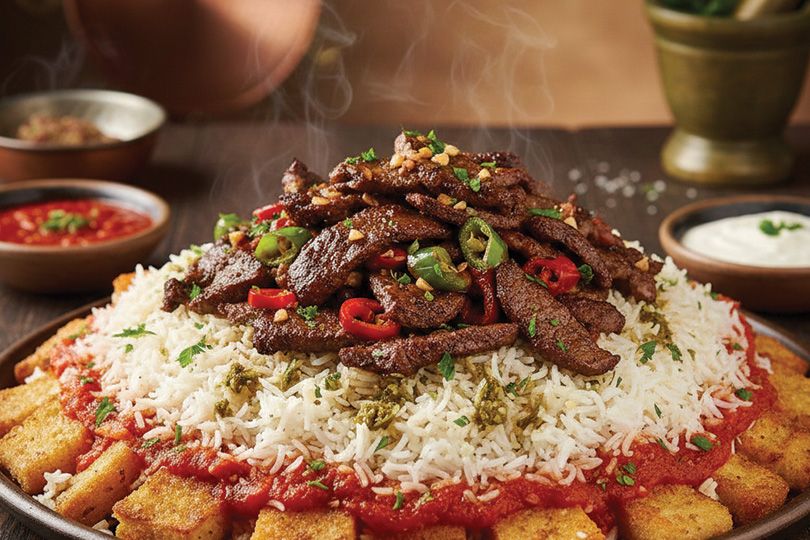 Fatteh With Grilled Baladi Lever