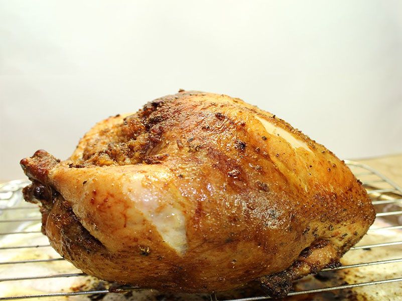 Chicken stuffed with rice