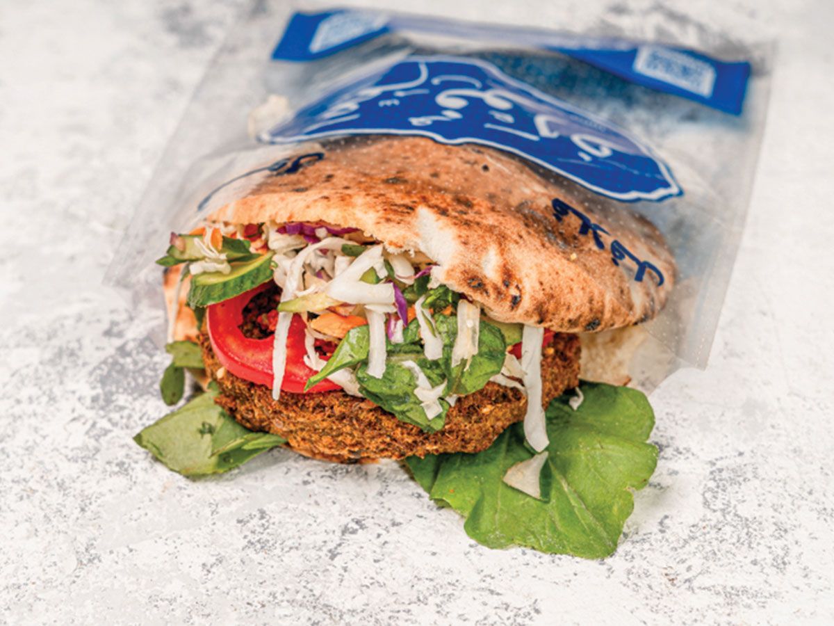 Falafel With Pastrami Sandwich