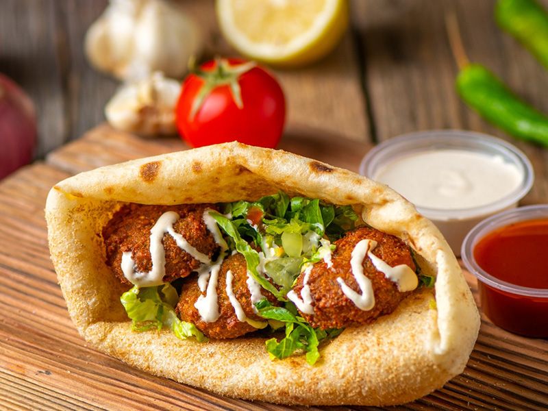 Falafel Sandwich with French Fries