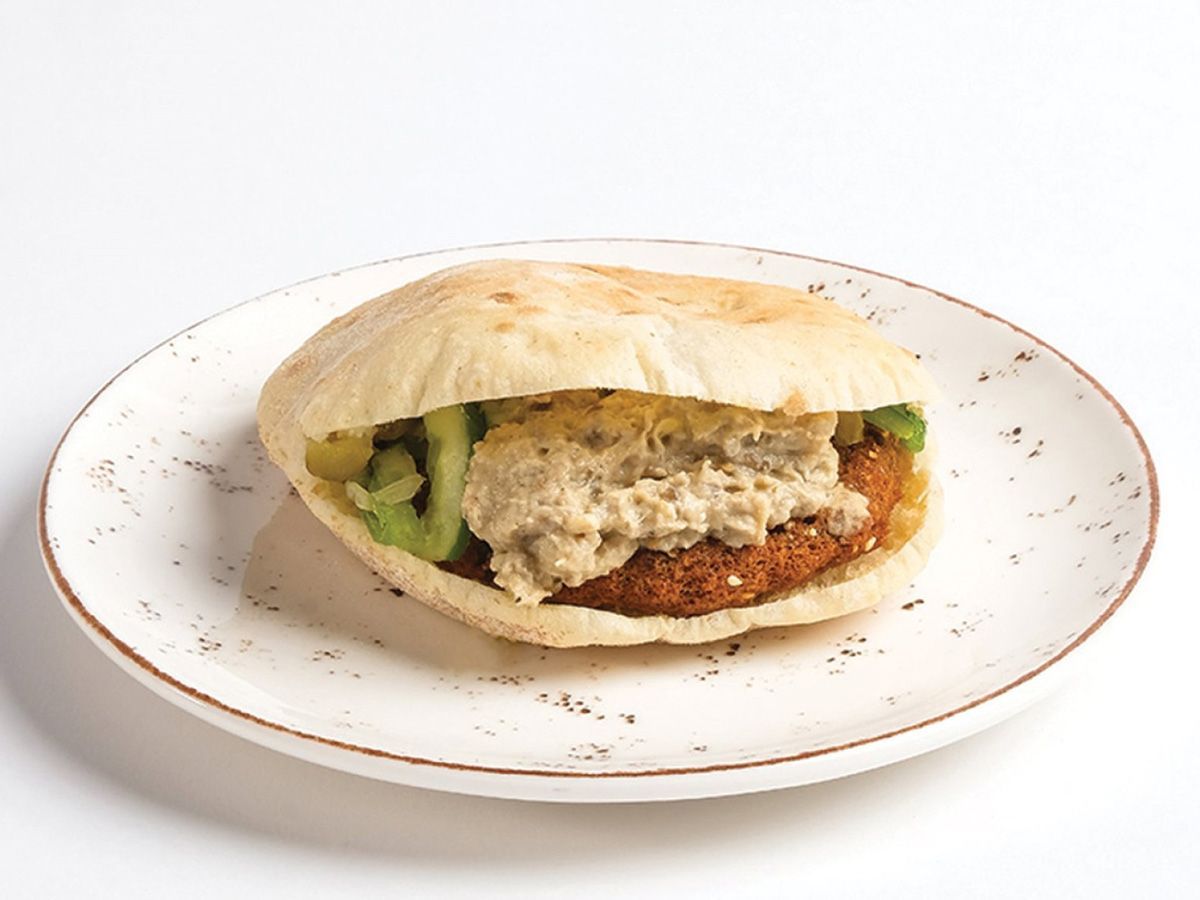Foul and Baba Ghanoush Sandwich
