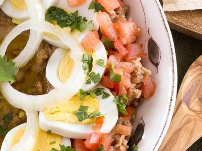 Foul With Boiled Eggs Sandwich
