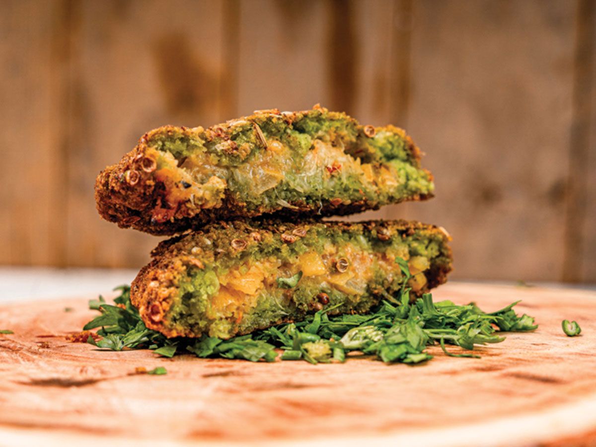 Falafel With Pickled Lemons With Safflower Patty