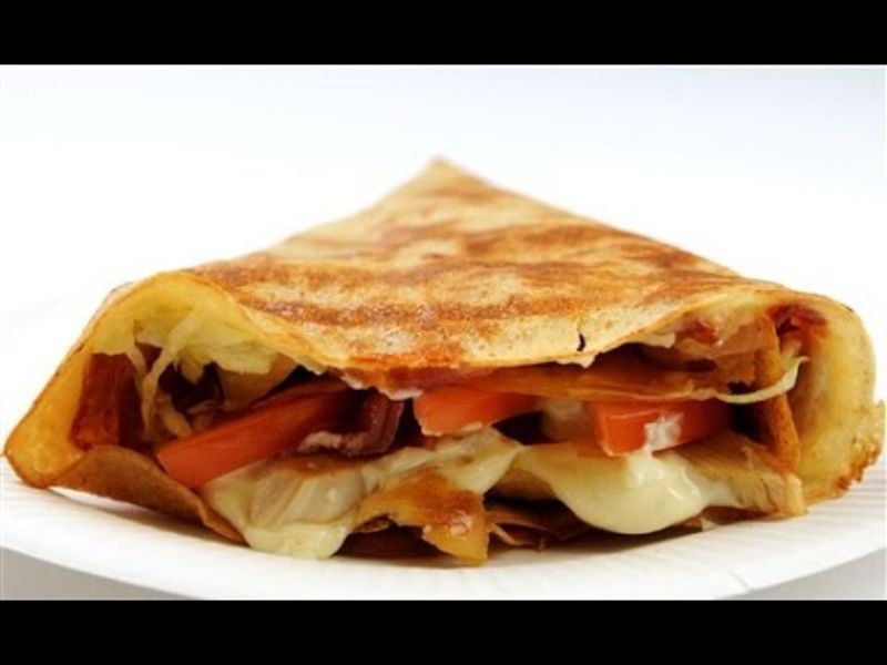 Crispy Chicken and Sausage Crepe