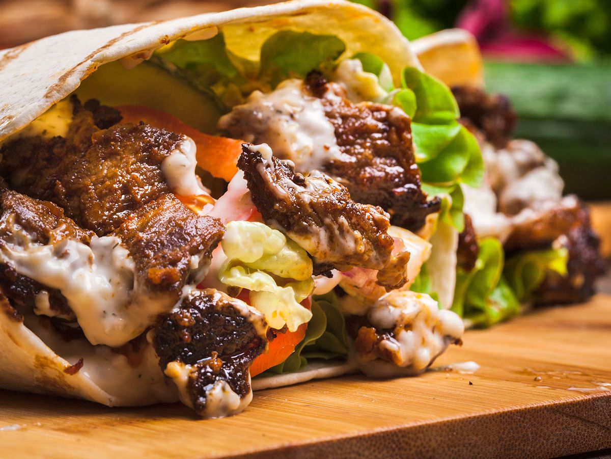 Meat shawarma crepe