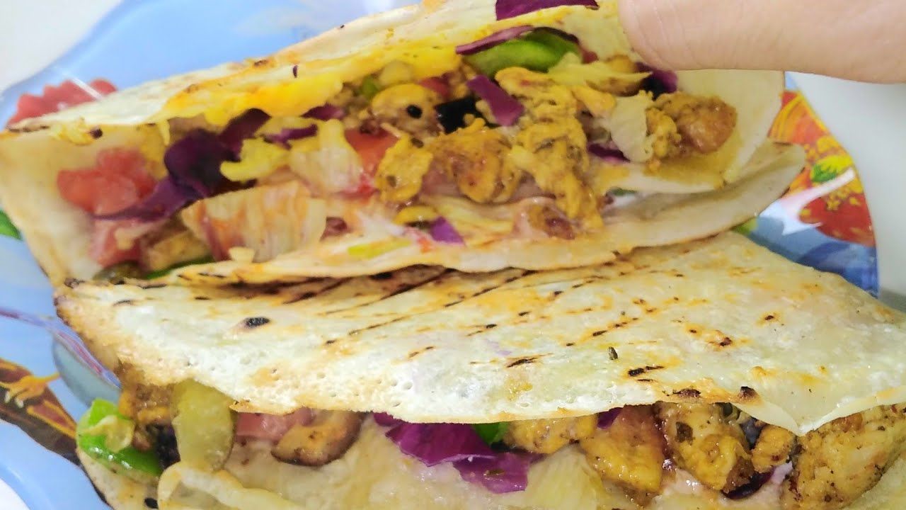 Shish Tawook and Chicken Pane Crepe