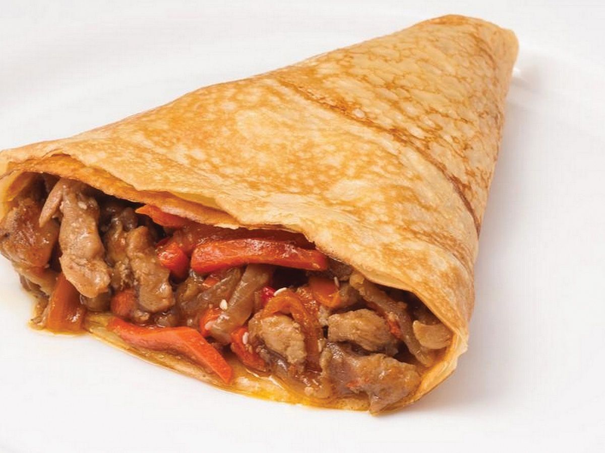 Meat fajita crepe