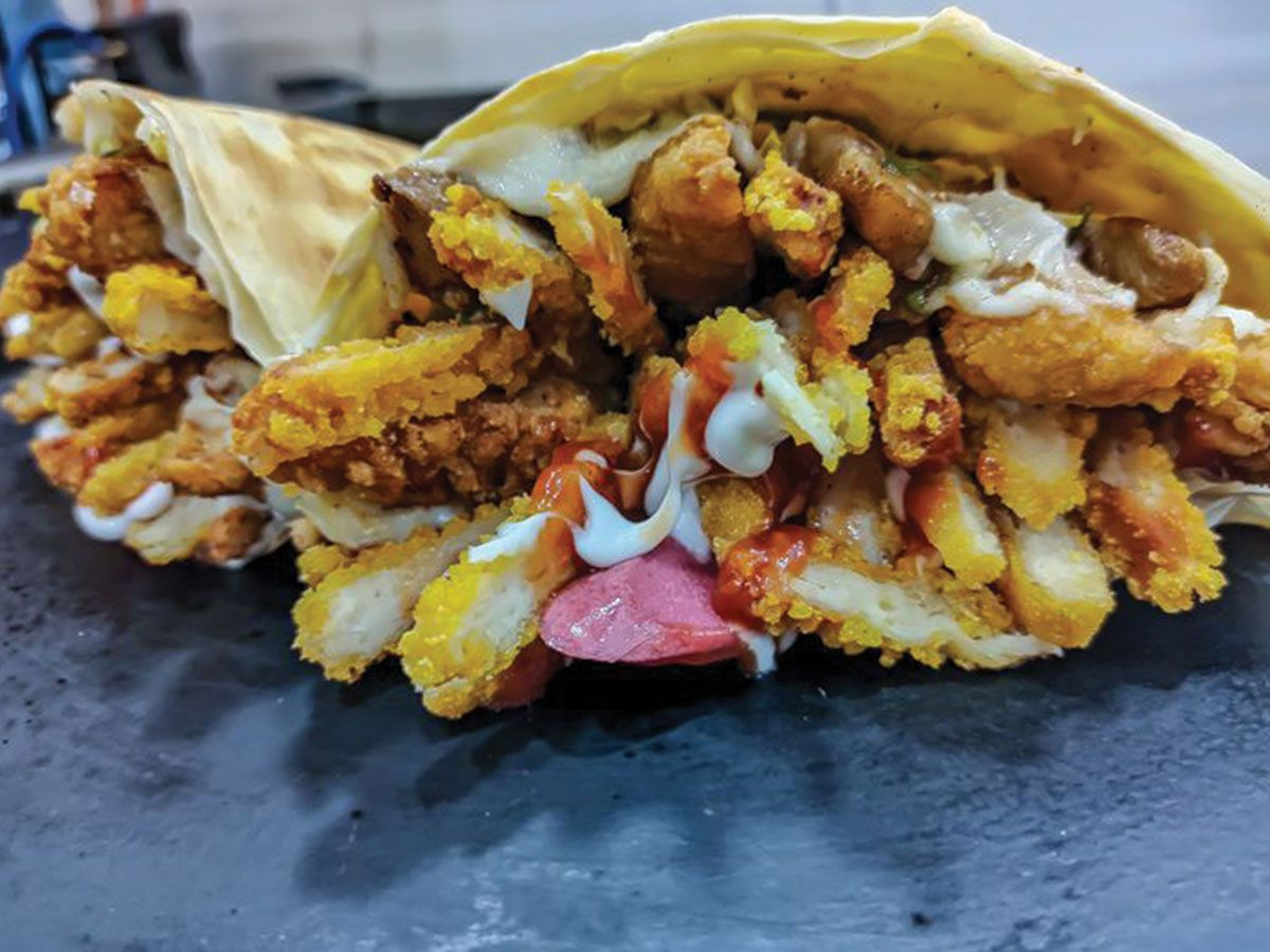 Mix chicken crepe