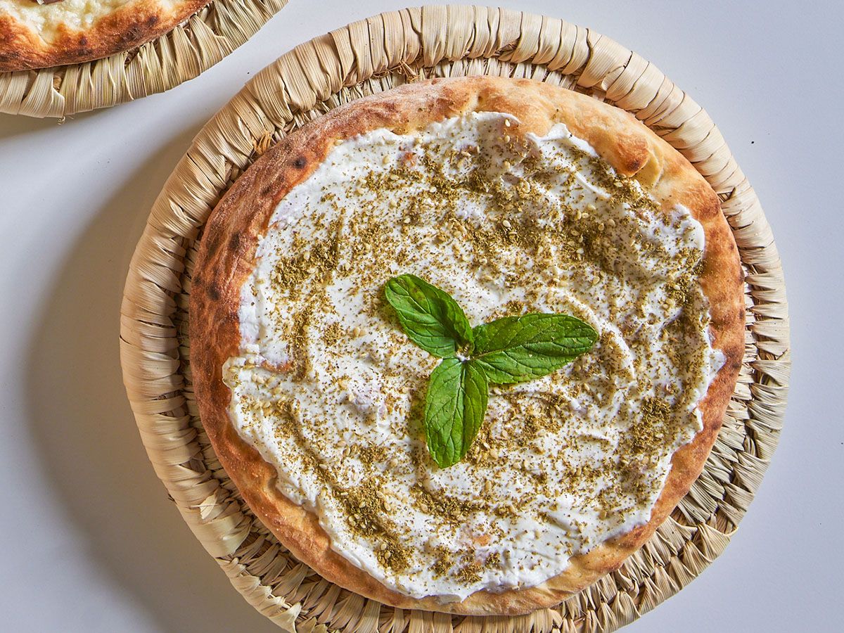 Manousheh with Labneh and Za'atar