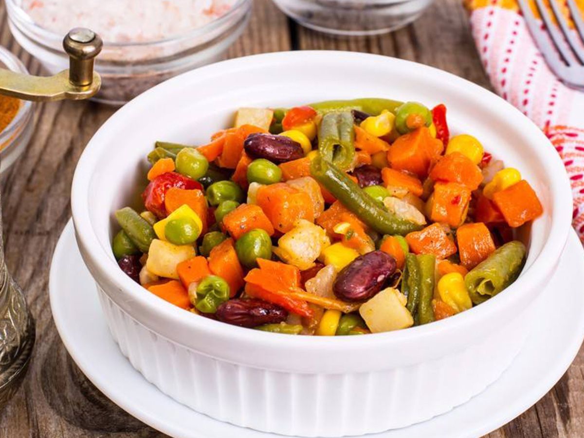 Mixed vegetables with meat casserole