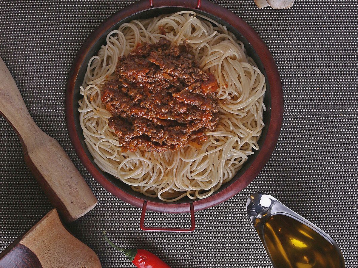 Pasta with mushroom and vegetables