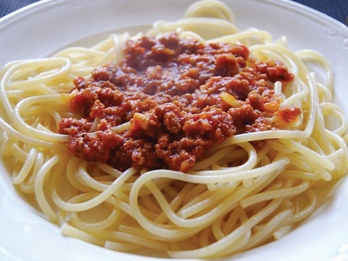 Bolognese Pasta With Meat And Cheese
