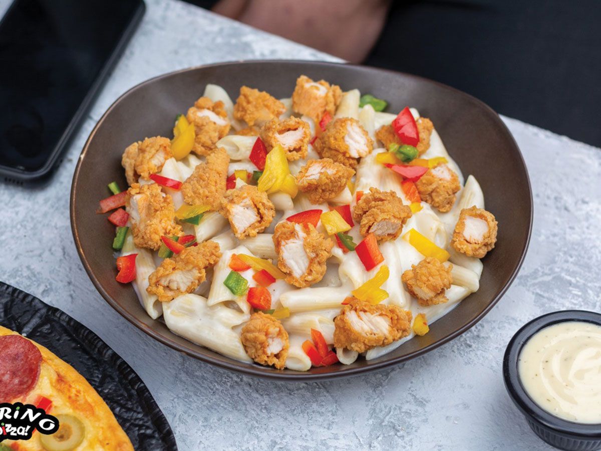 Chicken strips pasta