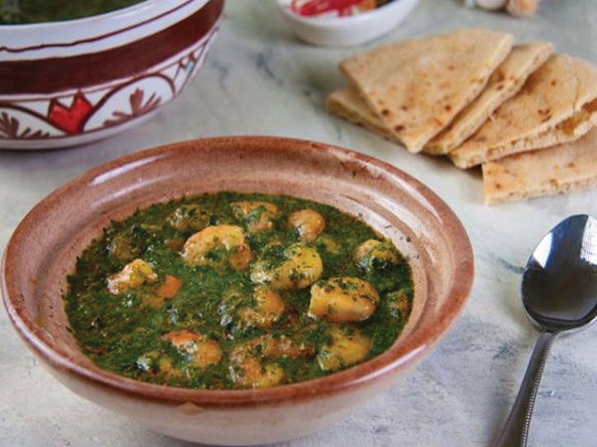 Molokhia with shrimp