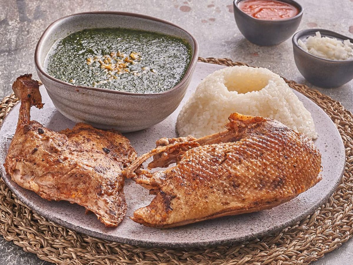 Molokhia With Half Duck Grilled