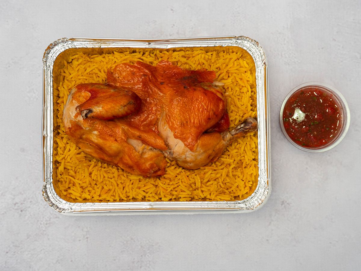 Half Mandi Chicken Rice And Sauce