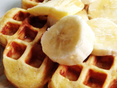 White Honey And Banana Waffle