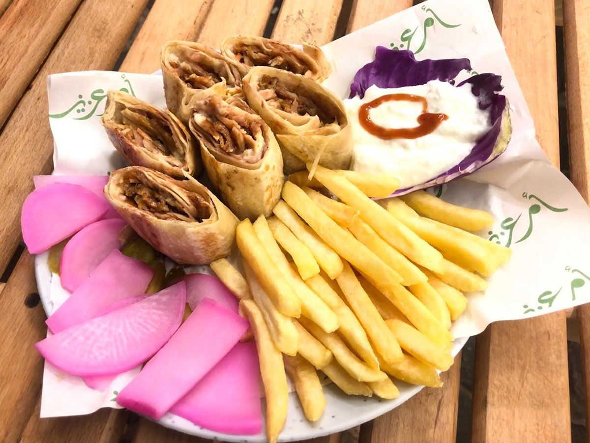 Arabic shawarma meal
