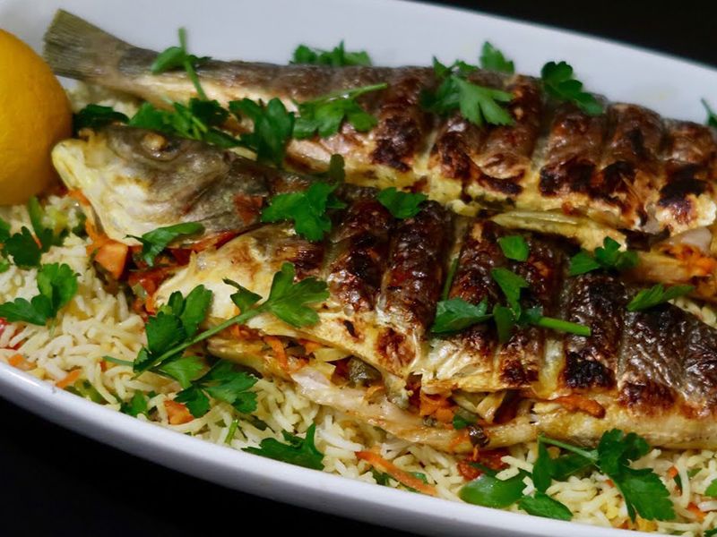 Grilled Grey Mullet Fish Meal