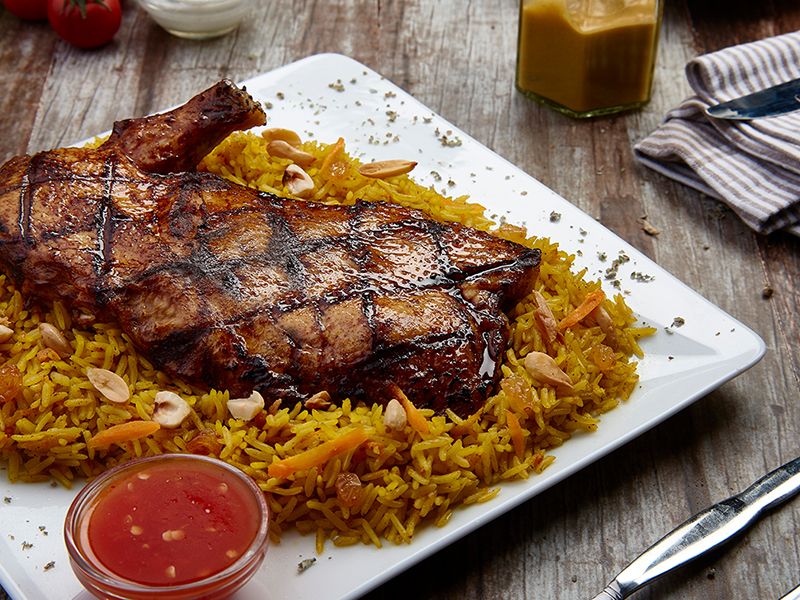 Half grilled chicken meal