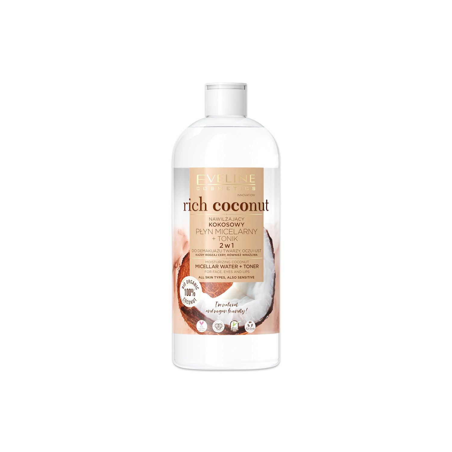 Eveline Rich Coconut Micellar Water + Toner 500ml "f"