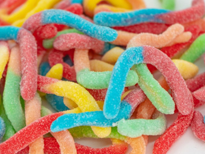 Colored Jelly Sour Worms